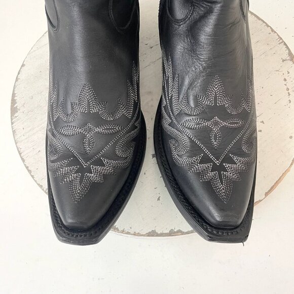 Lane LEXINGTON Knee High Womens Cowboy Boots 10 Jet Black Western Cowgirl Tall - Picture 6 of 11